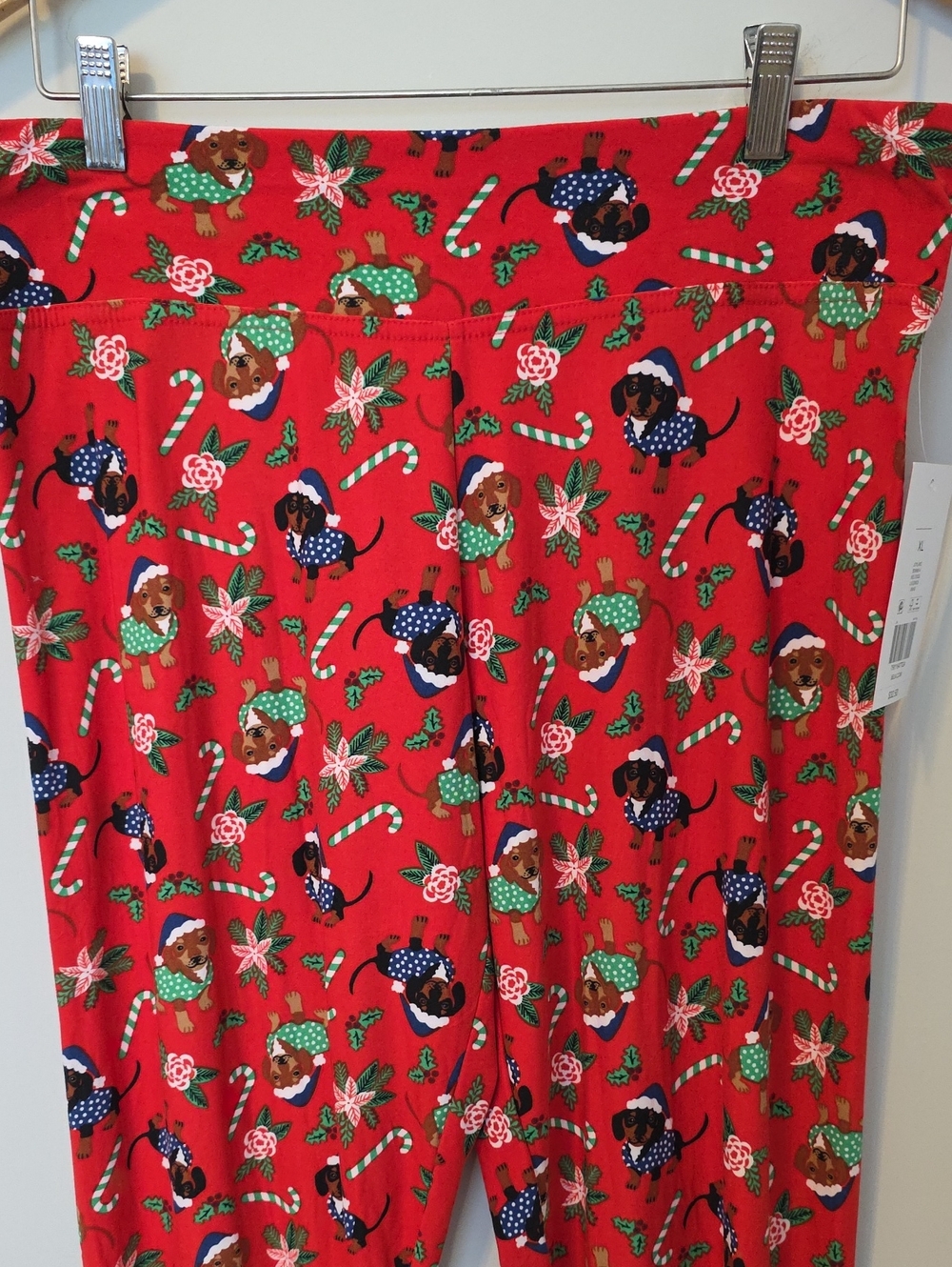 Joyland Dachshund Christmas Print Leggings Size XL